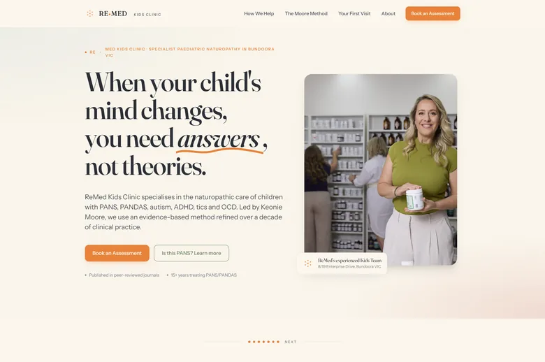 ReMed Kids Clinic landing page - Paediatric naturopathy, Bundoora, VIC